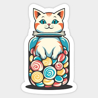 Cat and Candy Sticker